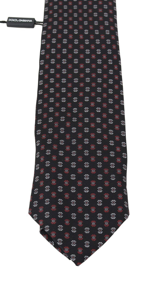 Black Silk Patterned Tie