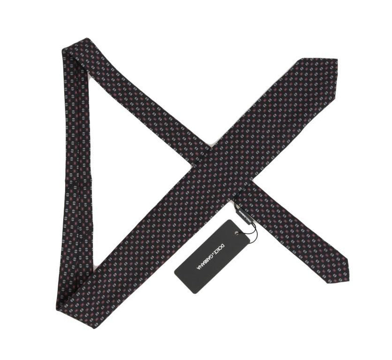 Black Silk Patterned Tie