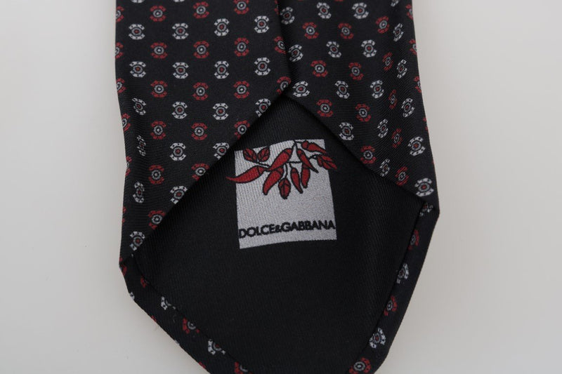 Black Silk Patterned Tie