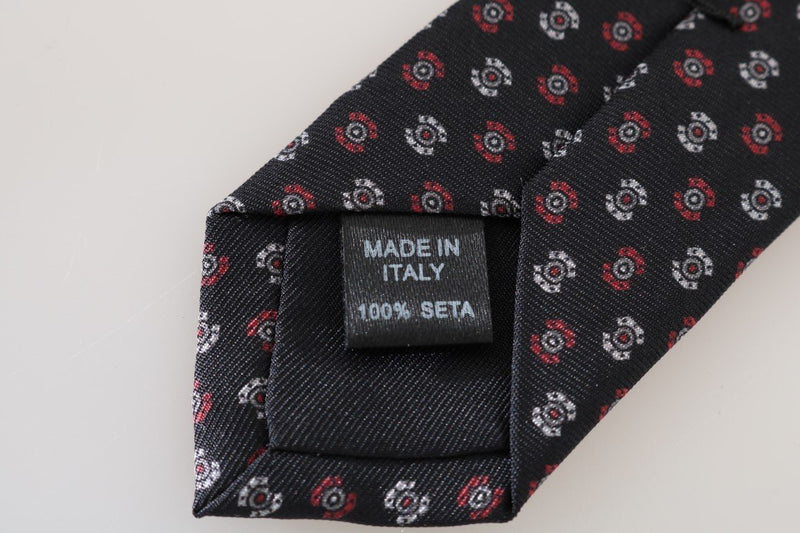 Black Silk Patterned Tie