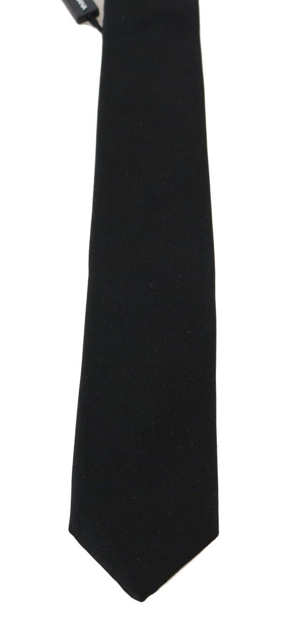 Black Silk Solid Slim Tie