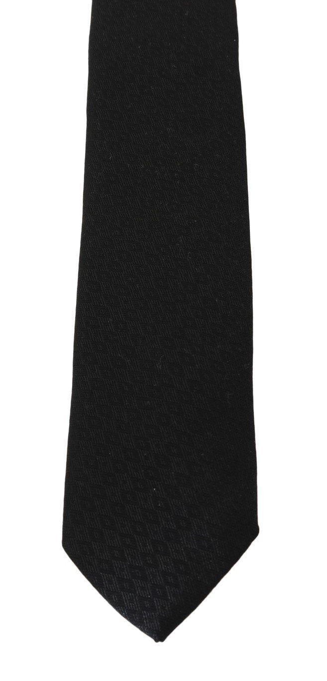 Black Silk Rhombus Pattern Tie