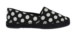 Black White Polka Dot Espadrilles Flats Shoes