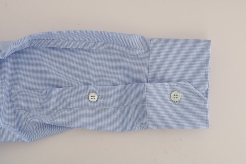 Blue Cotton Slim Fit Dress Shirt