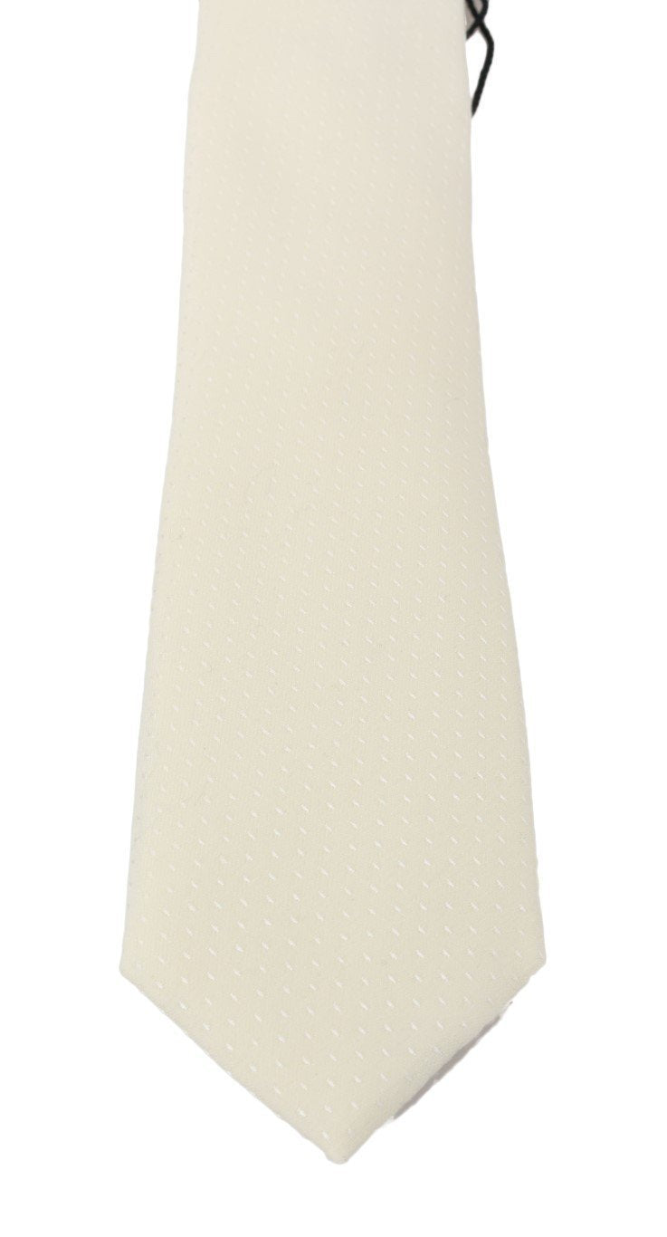 Ivory White Pattern Silk Classic Tie