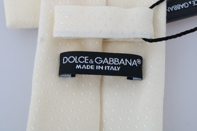 Ivory White Pattern Silk Classic Tie