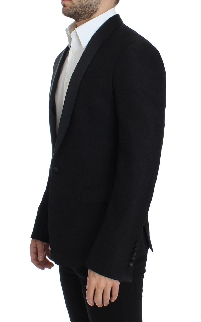 Black wool slim fit blazer