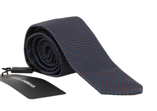 Blue Silk Pattern Classic Tie
