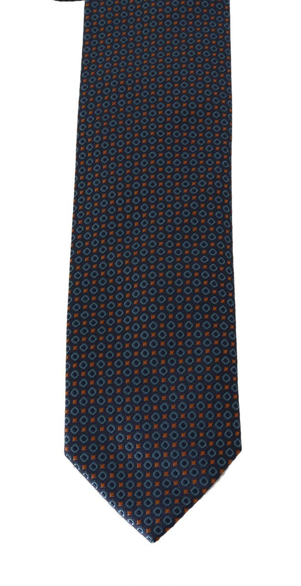 Blue Silk Pattern Classic Tie