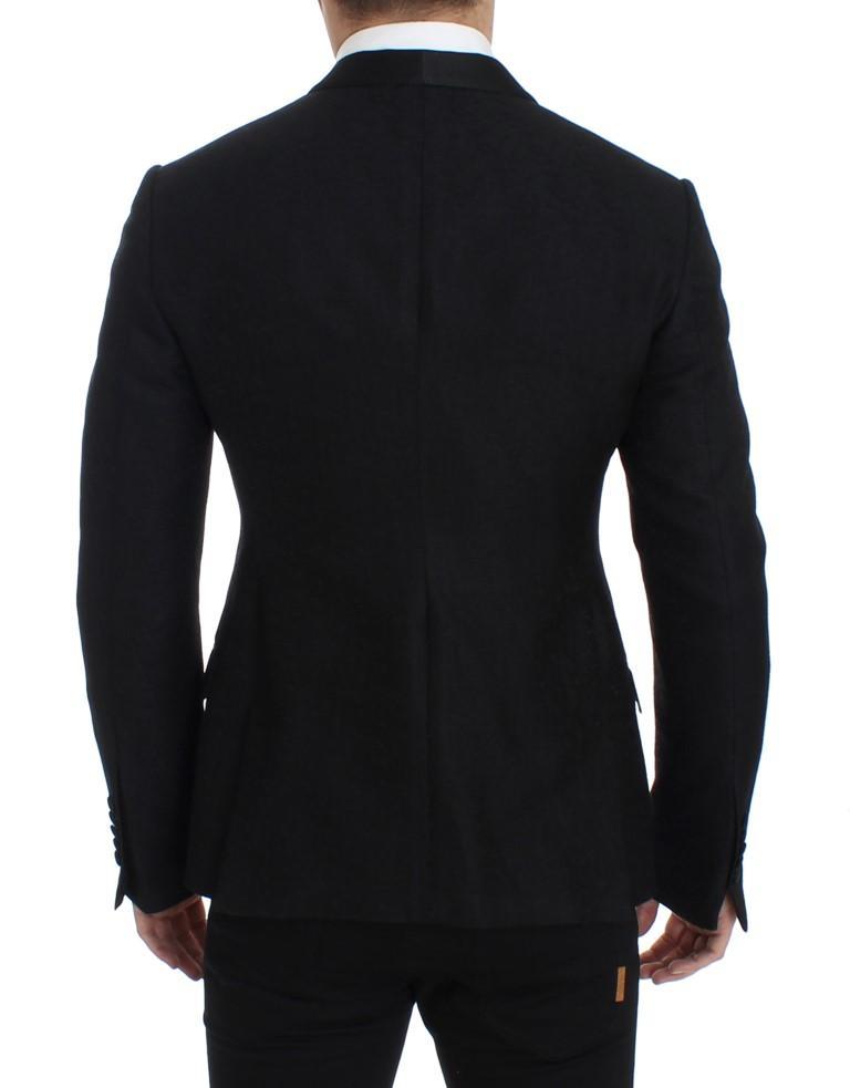 Black wool slim fit blazer