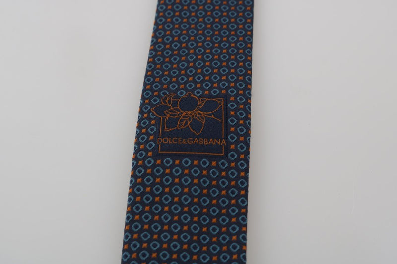 Blue Silk Pattern Classic Tie