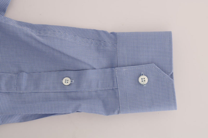 Blue Cotton Slim Fit Dress Shirt