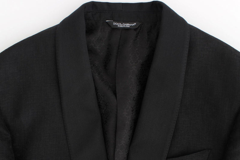 Black wool slim fit blazer