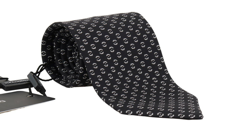 Black Silk Patterned Tie