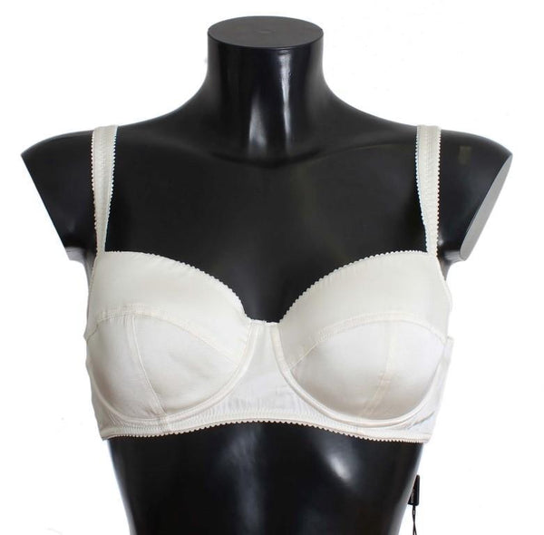 White Silk Stretch Padded Bra