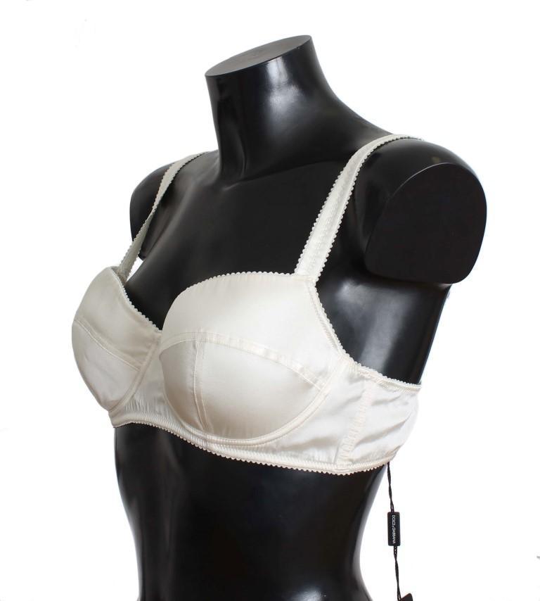 White Silk Stretch Padded Bra