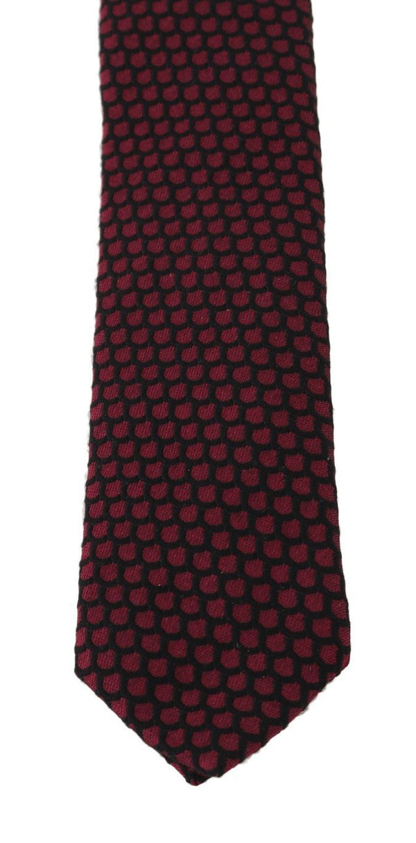 Black Silk Bordeaux Pattern Classic Tie