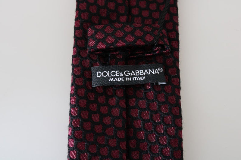 Black Silk Bordeaux Pattern Classic Tie