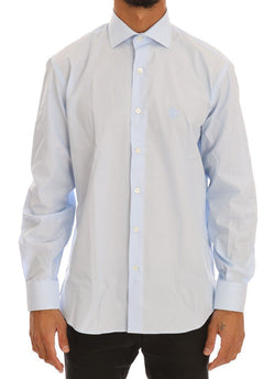 Light Blue Cotton Slim Fit Dress Shirt