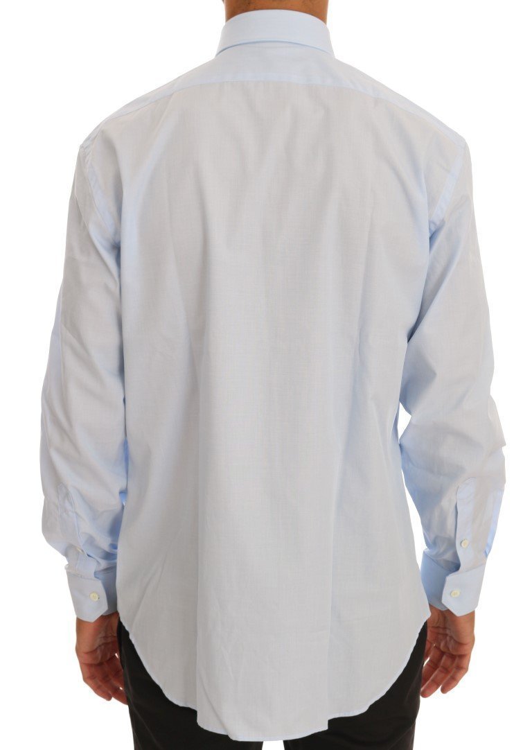 Light Blue Cotton Slim Fit Dress Shirt