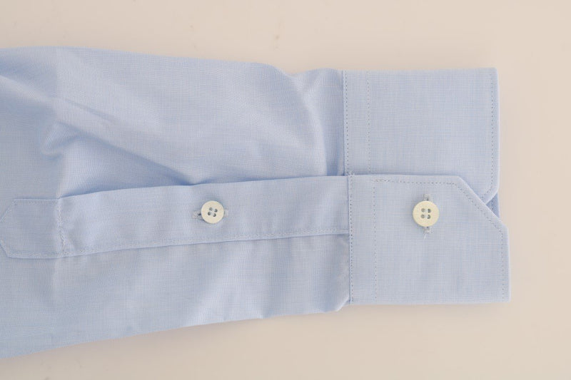 Light Blue Cotton Slim Fit Dress Shirt