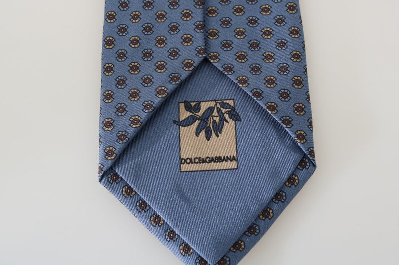 Blue Silk Pattern Tie