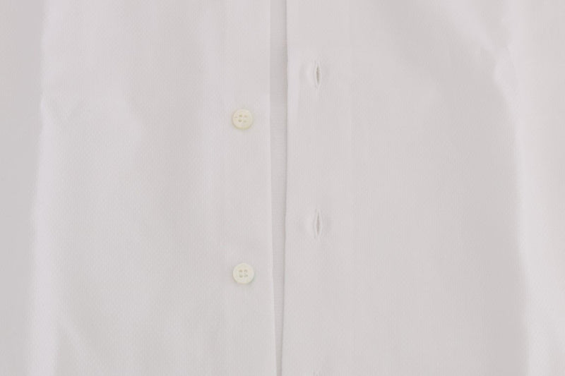 White Cotton Slim Fit Dress Shirt
