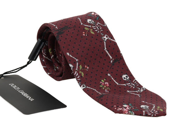 Bordeaux Silk Skeleton Classic Tie