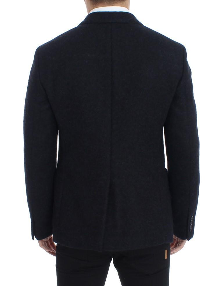 Blue two button alpaga blazer