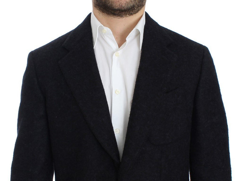 Blue two button alpaga blazer