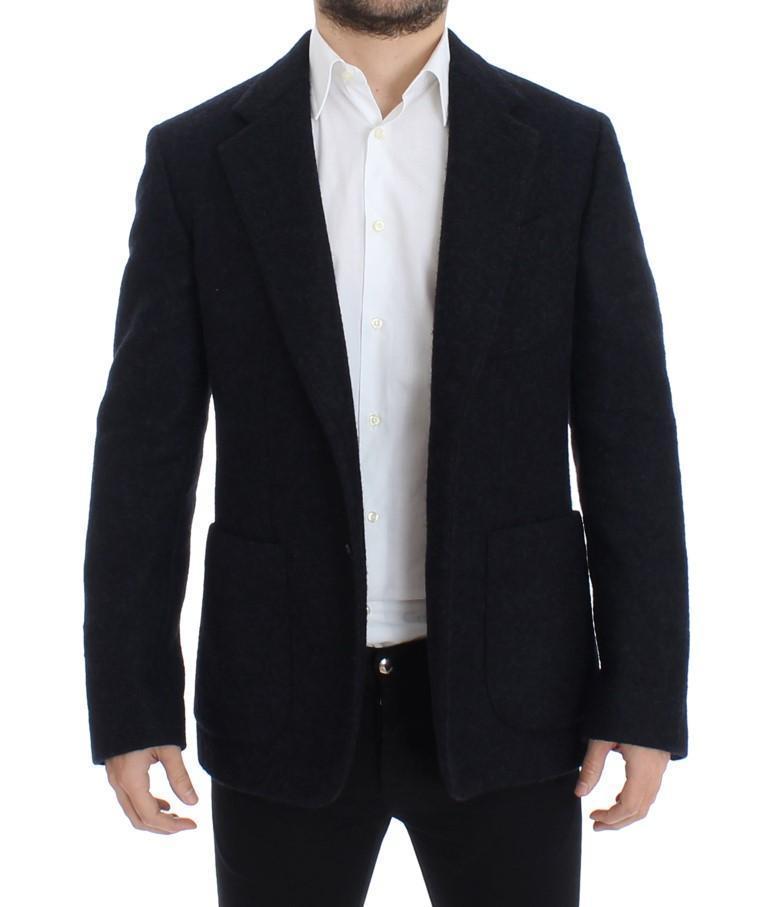 Blue two button alpaga blazer