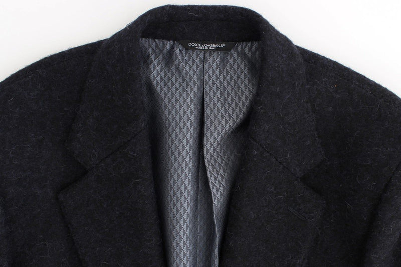 Blue two button alpaga blazer