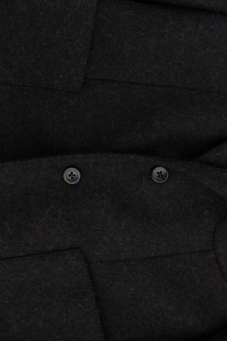 Blue two button alpaga blazer