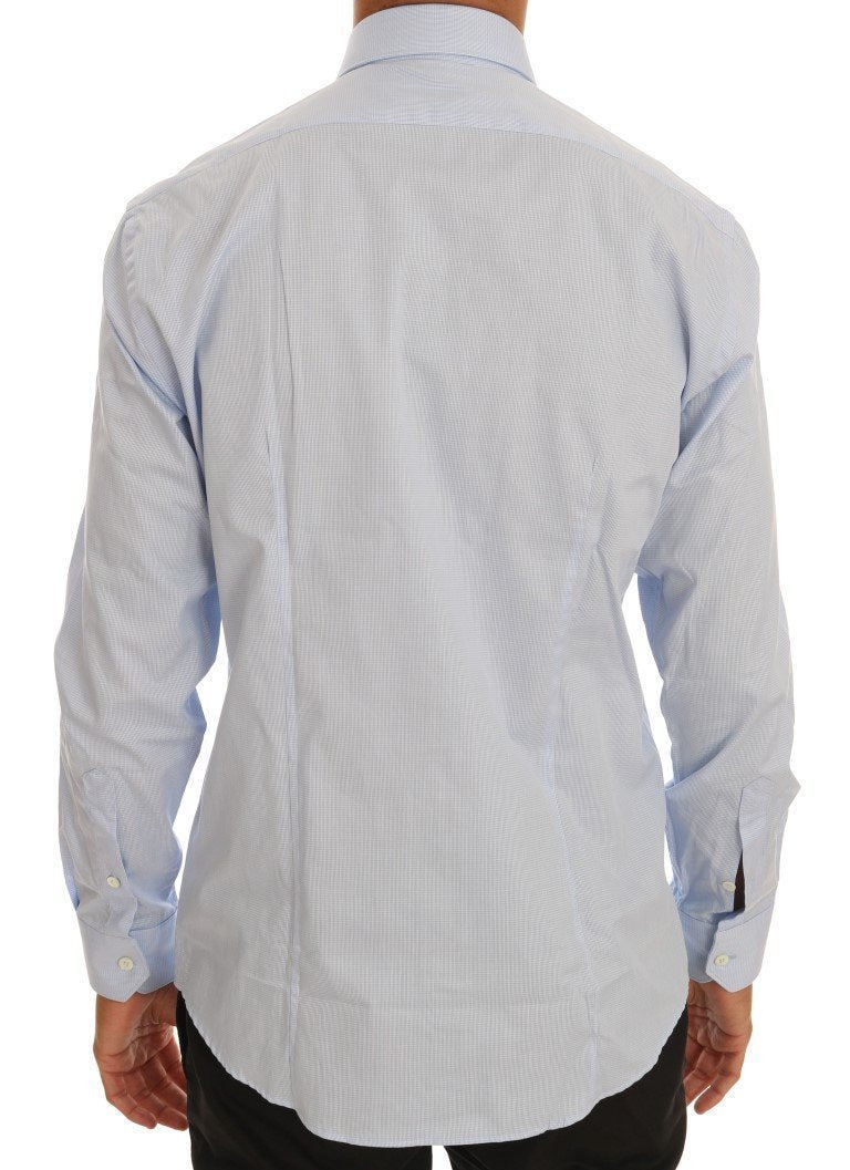 Blue Check Cotton Slim Fit Shirt