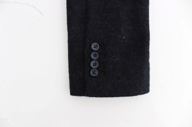 Blue two button alpaga blazer