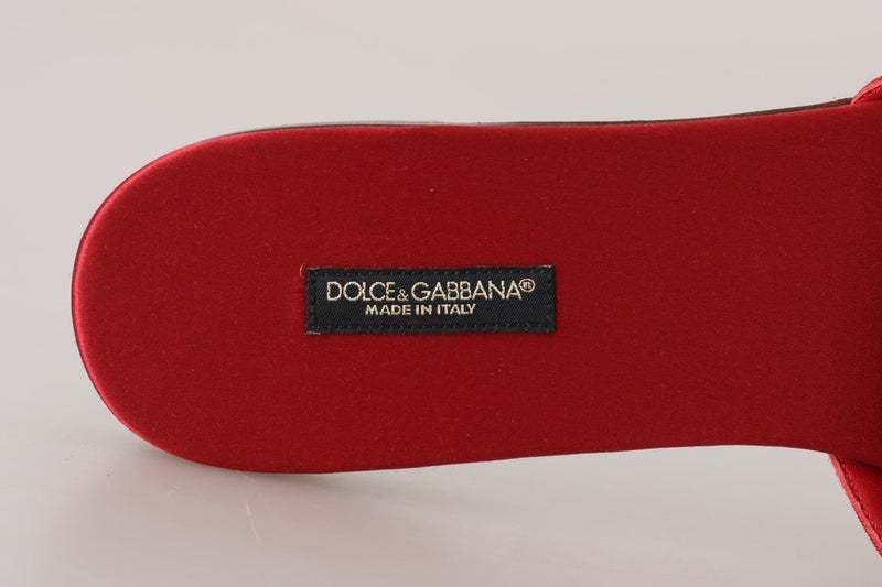Red Caiman Crystal Slides Sandals