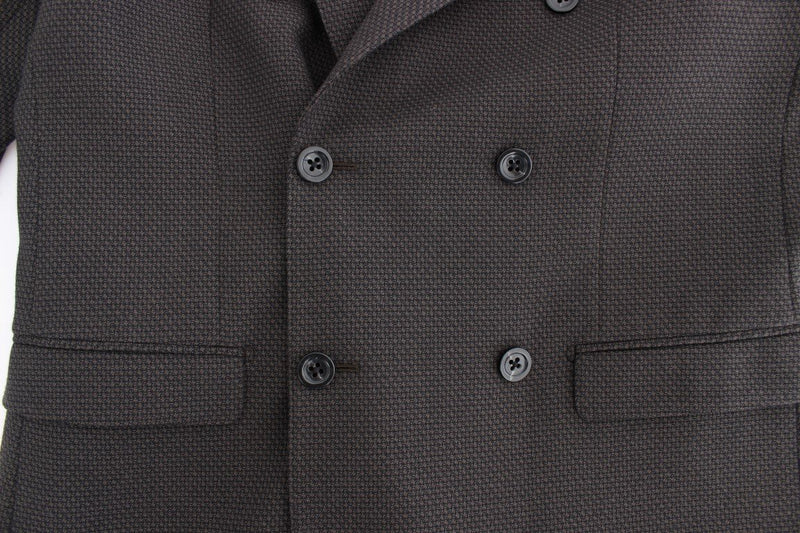 Brown wool slim fit blazer