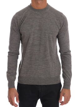 Gray Wool Crewneck Pullover Sweater