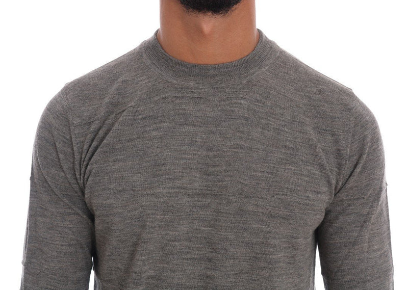 Gray Wool Crewneck Pullover Sweater