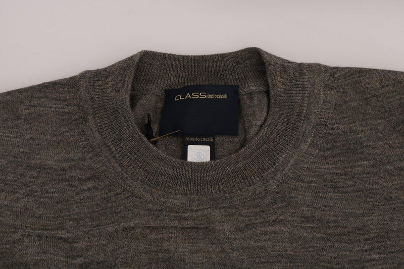 Gray Wool Crewneck Pullover Sweater