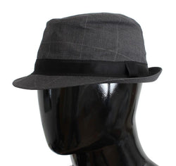Gray Cotton Logo Fedora Trilby Hat