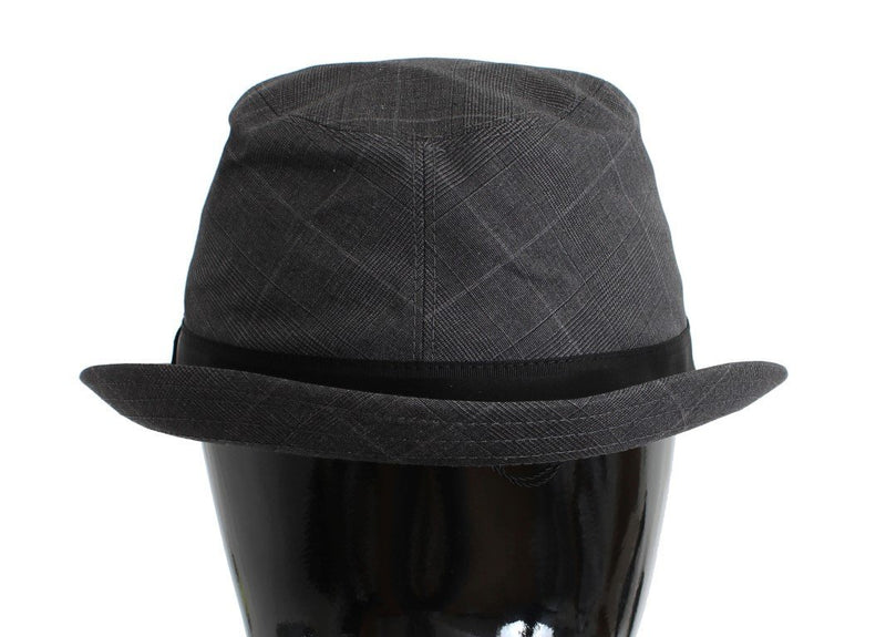 Gray Cotton Logo Fedora Trilby Hat