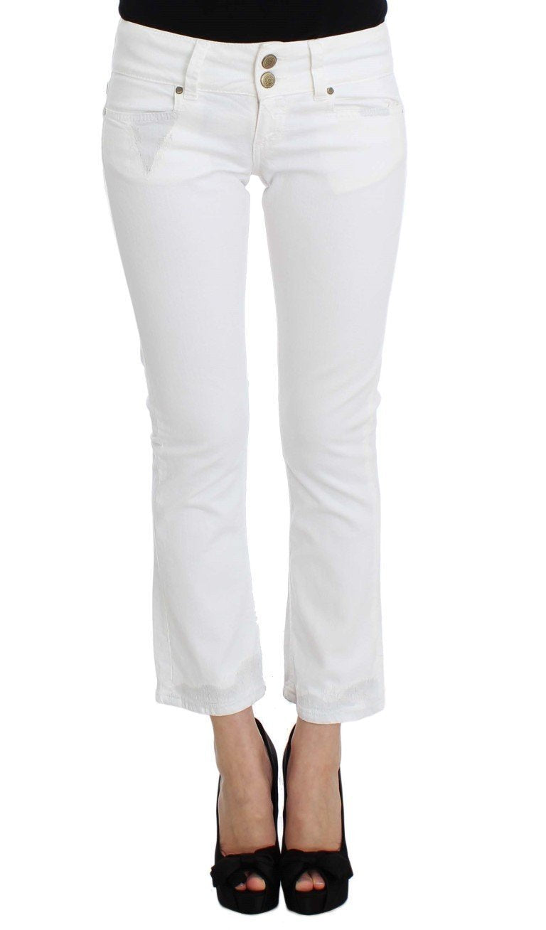 White Cotton Capri Jeans