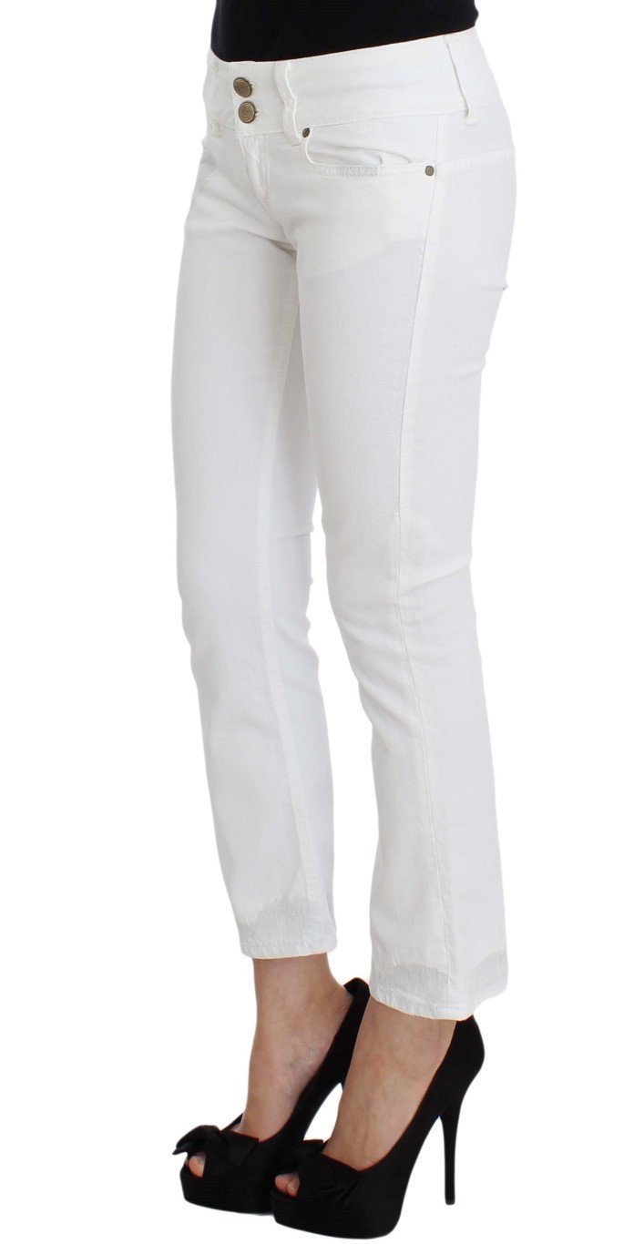 White Cotton Capri Jeans