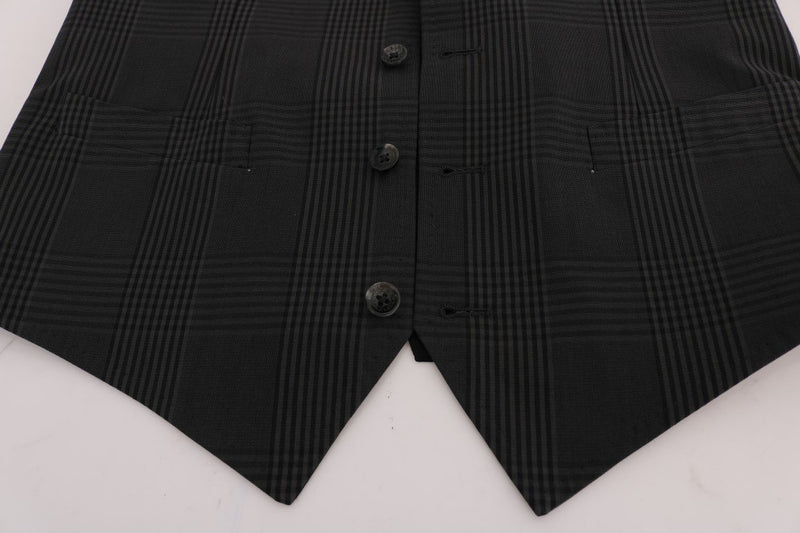 Gray STAFF Cotton Check Vest