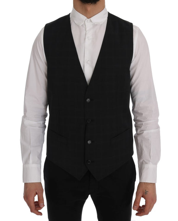 Gray Wool Stretch Vest