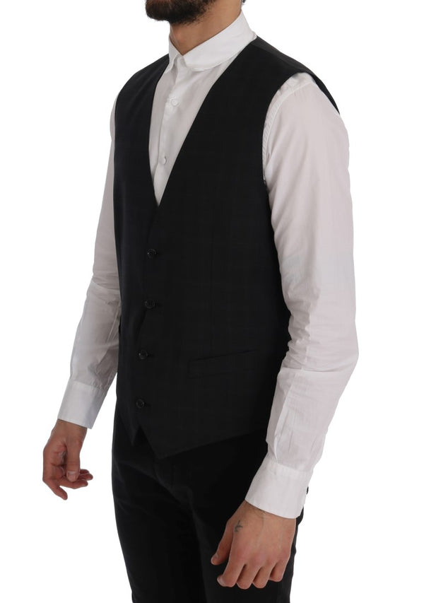 Gray Wool Stretch Vest