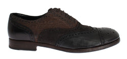 Brown Eelskin Caiman Crocodile Dress Shoes