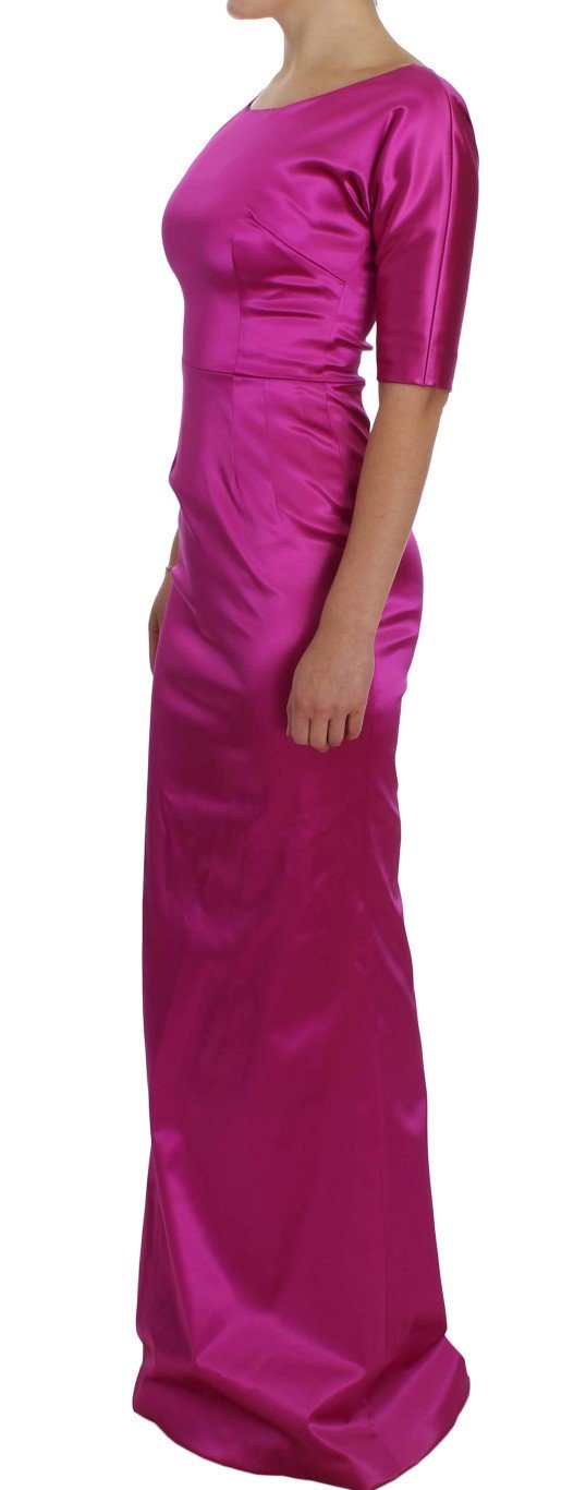 Pink Stretch Long Sheath Ball Gown Dress