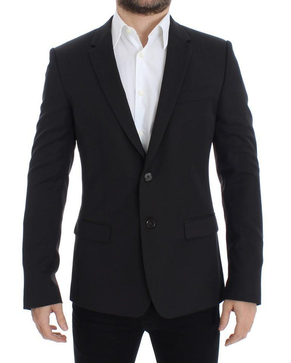 Brown wool slim fit blazer
